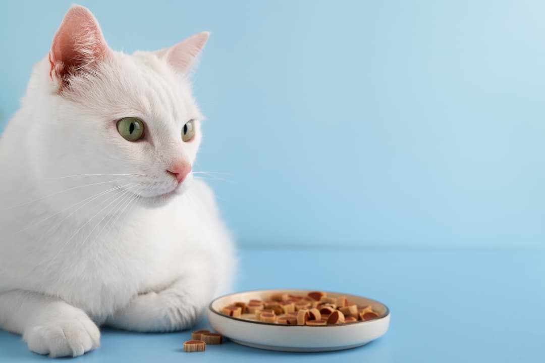 Cat enjoying nutritious meal